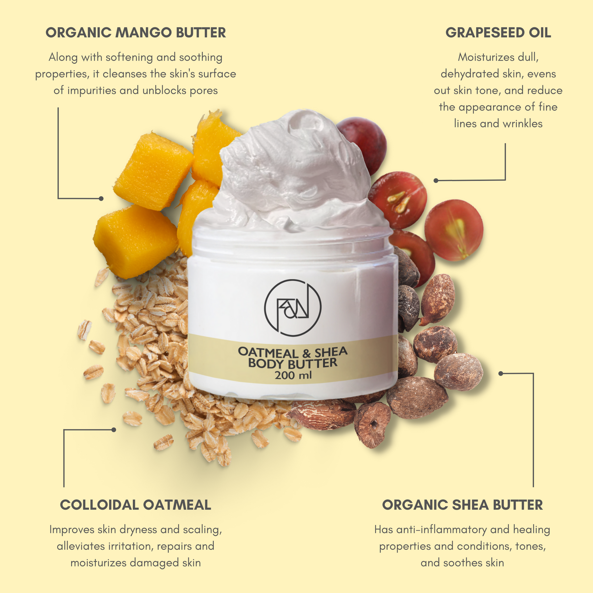 Oatmeal and Shea Body Butter – Flora & Noor